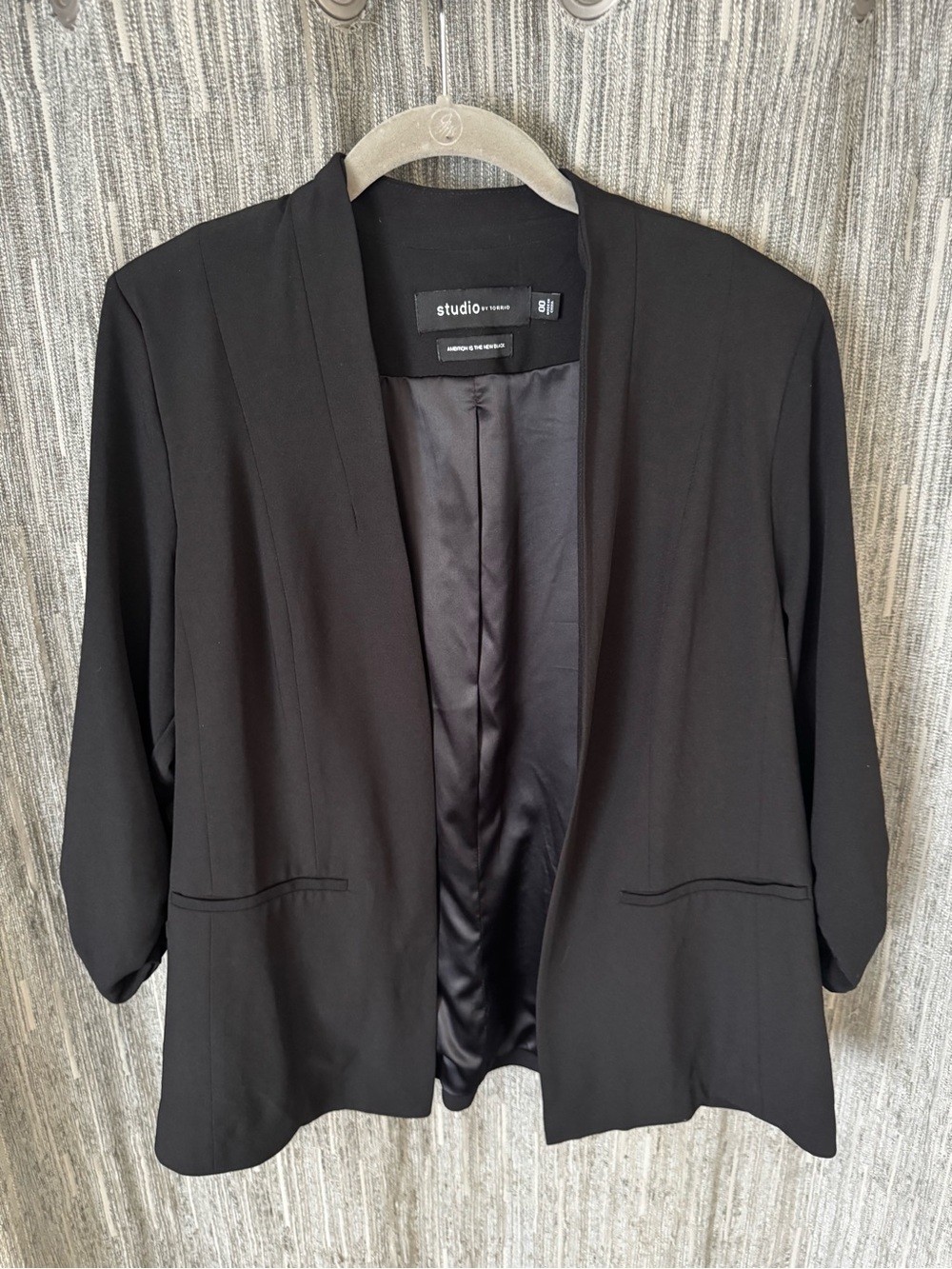 Torrid Black Open-Front Blazer Jacket
